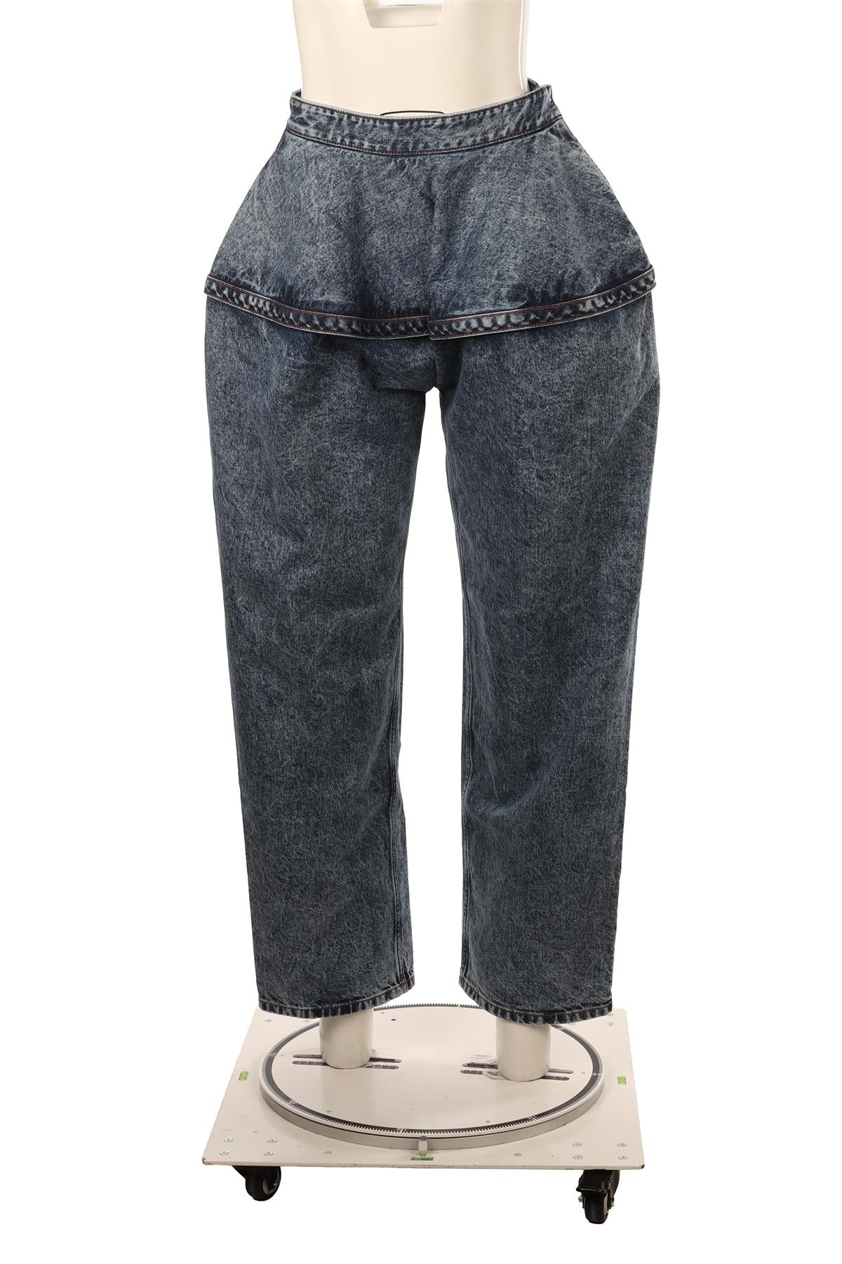 ALAÏA BLUE 2025 HIGH RISE WIDE LEG PANTS FR 34 UK 6