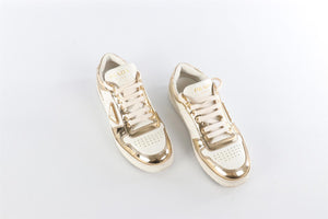 PRADA GOLD DOWNTOWN LEATHER SNEAKERS EU 38 UK 5 US 8