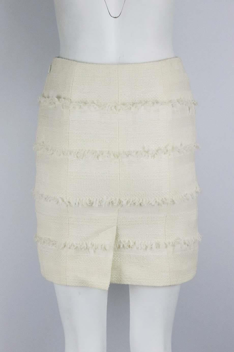 COTTON BLEND TWEED MINI SKIRT