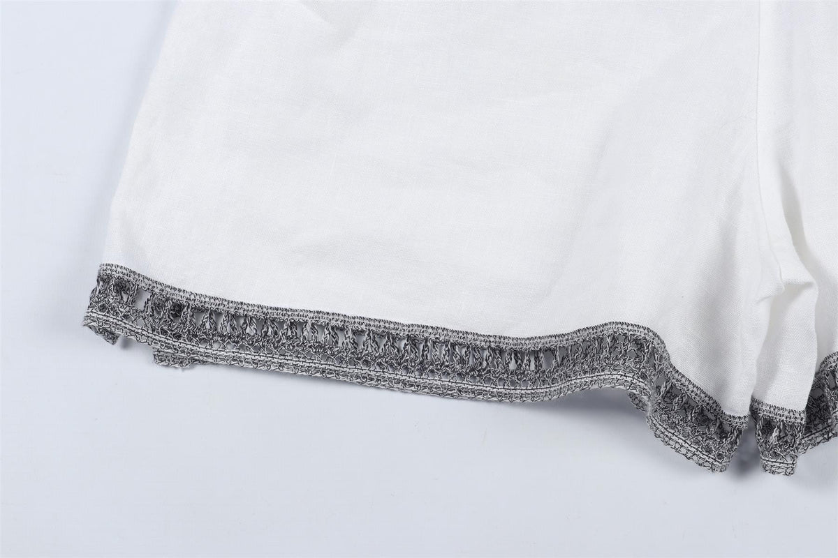 ERMANNO SCERVINO WHITE LINEN SHORTS IT 40 UK 8