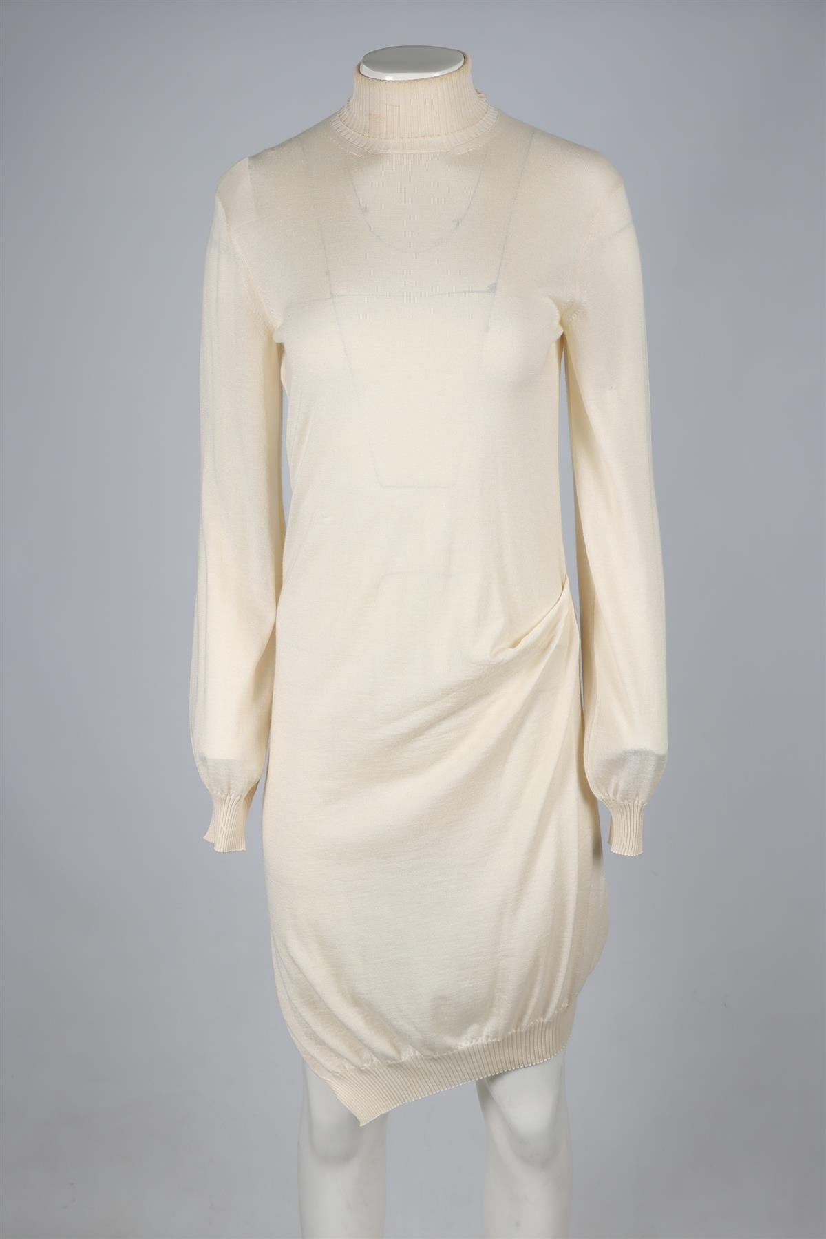 PETAR PETROV CREAM CASHMERE MIDI DRESS FR 36 UK 8