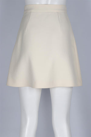 PRADA CREAM WOOL MINI SKIRT IT 36 UK 4