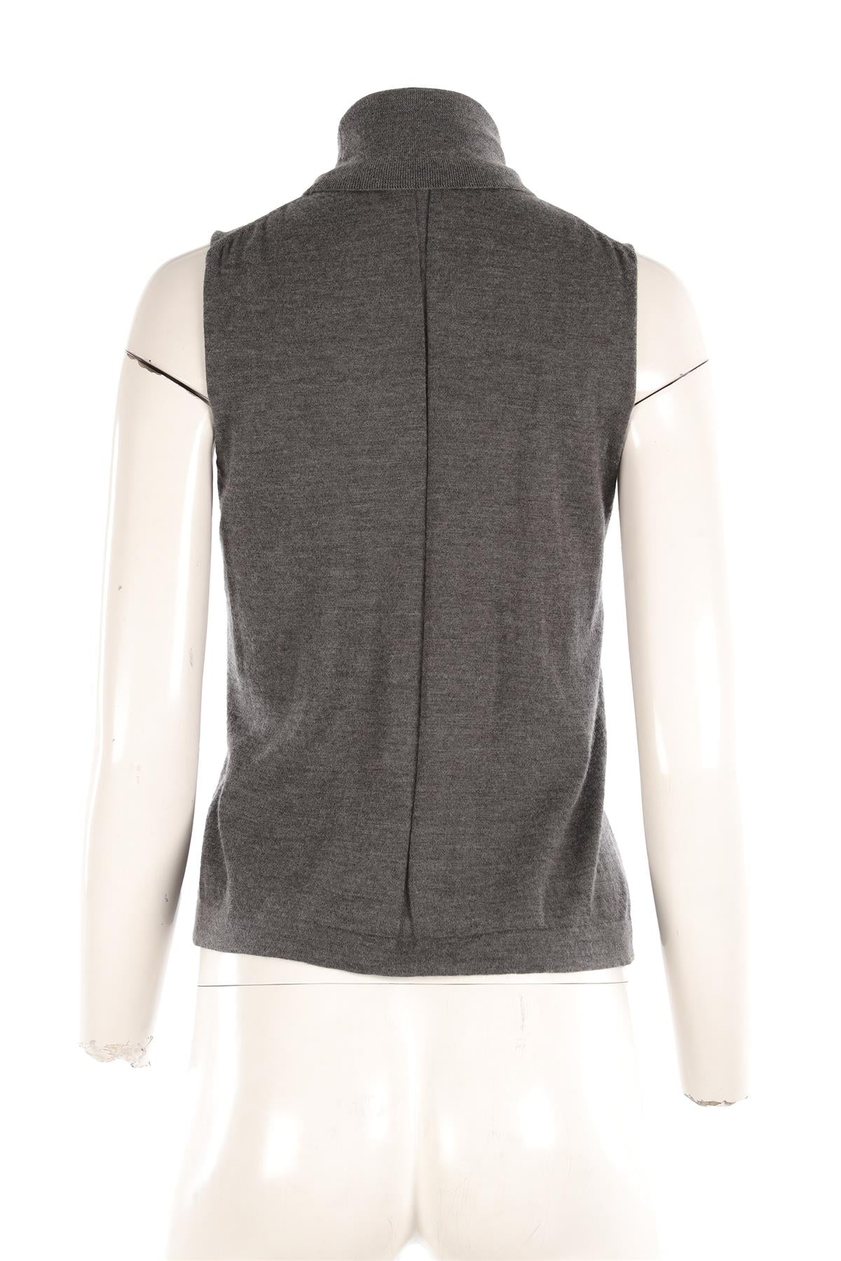 THE ROW GREY CASHMERE TOP MEDIUM
