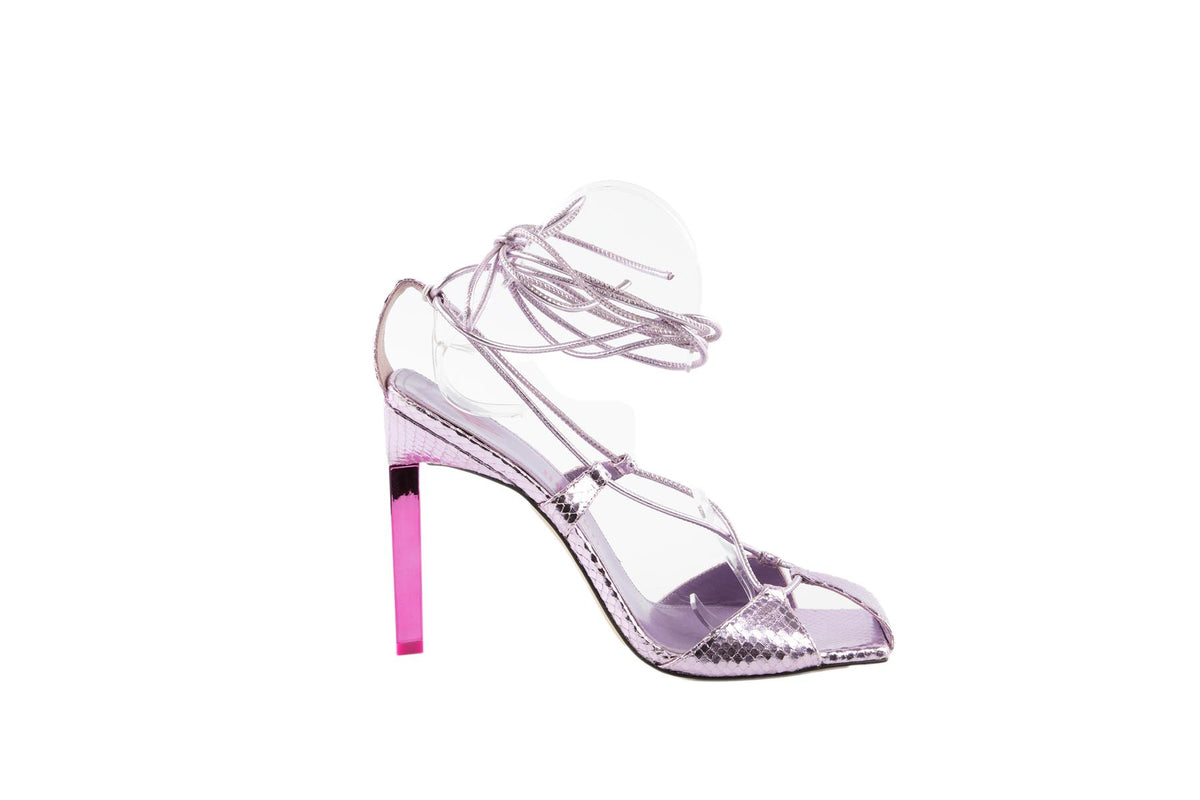 THE ATTICO PURPLE ADELE LEATHER SANDALS EU 39 UK 6 US 9