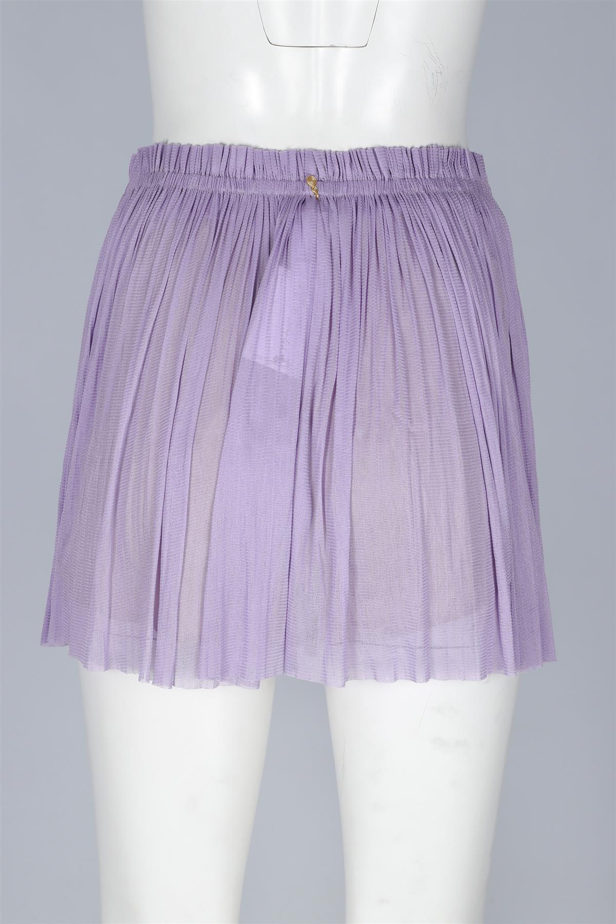 ELENA MAKRI MYKONOS PURPLE SILK SKIRT ONE SIZE