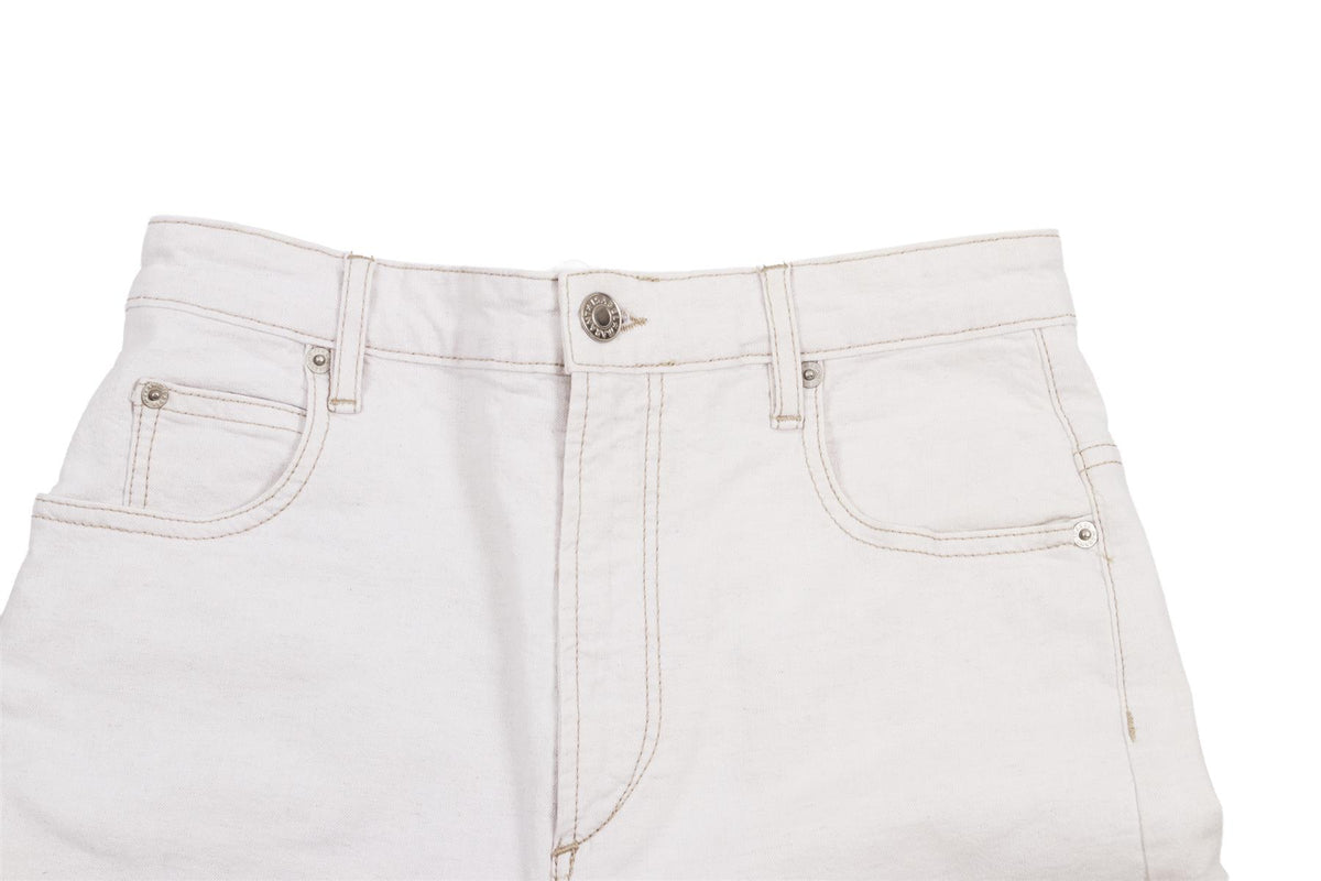 CREAM DENIM SHORTS
