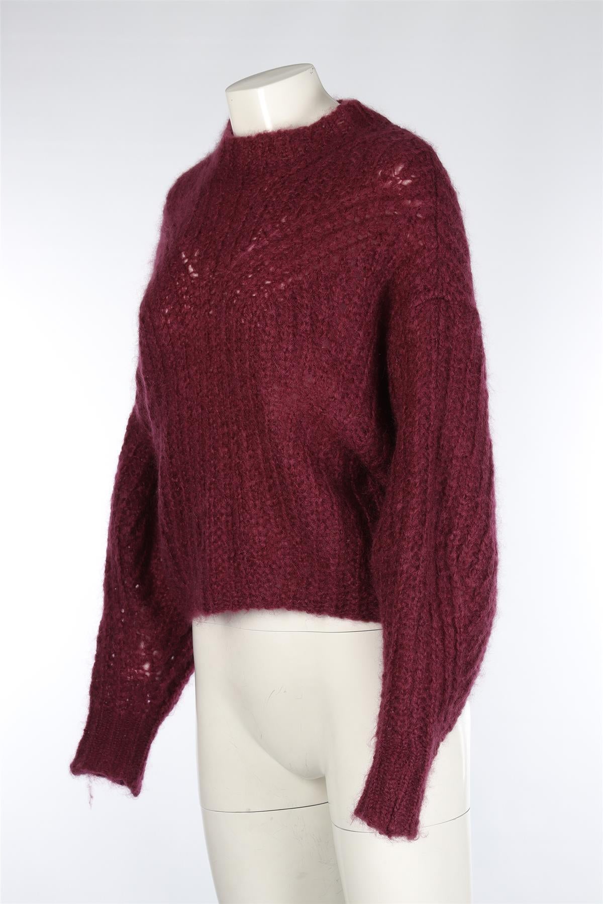 ISABEL MARANT MAROON MOHAIR SWEATER FR 34 UK 6