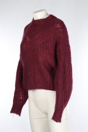 ISABEL MARANT MAROON MOHAIR SWEATER FR 34 UK 6