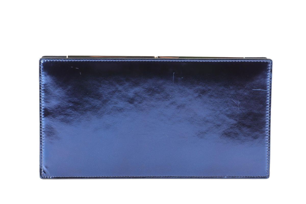 JIMMY CHOO NAVY LEATHER CLUTCH