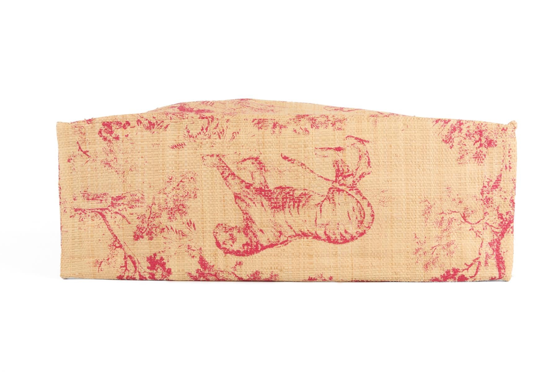 CHRISTIAN DIOR BEIGE DIORIVIERA RAFFIA TOTE BAG