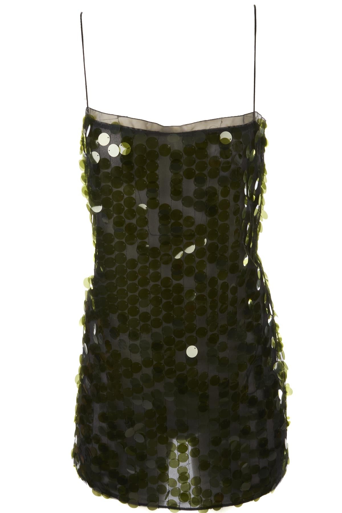16ARLINGTON GREEN SEQUIN MINI DRESS UK 8