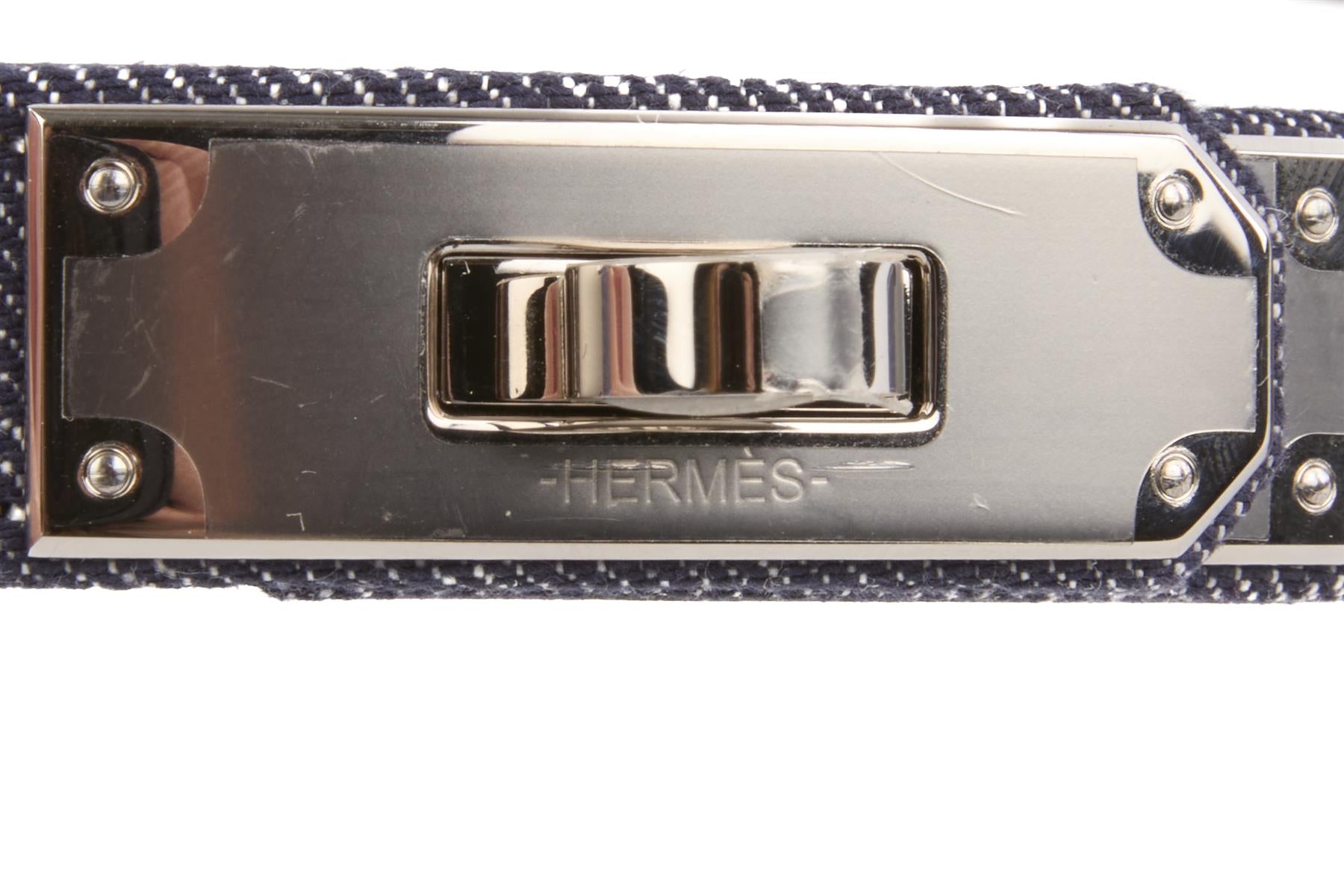 HERMÈS BLUE 2024 KELLY 18 MM DENIM WAIST BELT