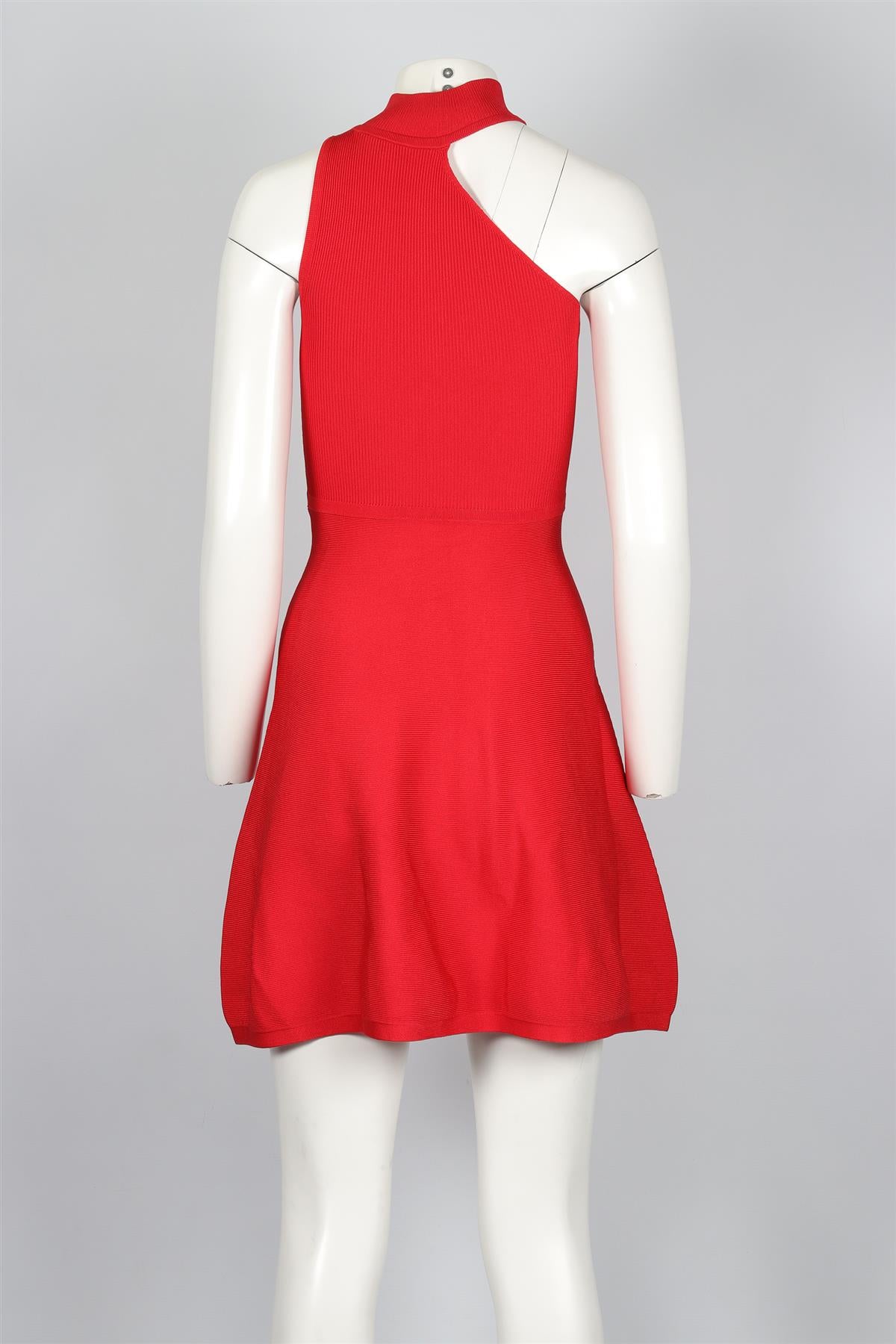 CUSHNIE ET OCHS RED KNIT MINI DRESS XSMALL