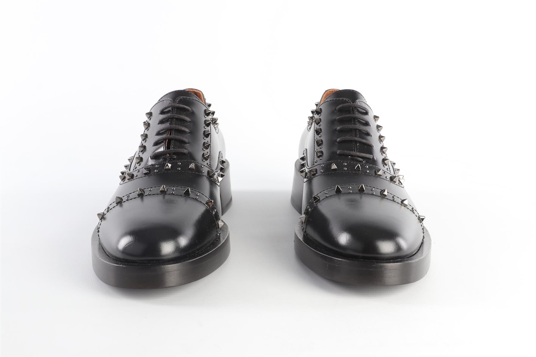 VALENTINO GARAVANI BLACK LEATHER OXFORD SHOES EU 40 UK 7 US 10