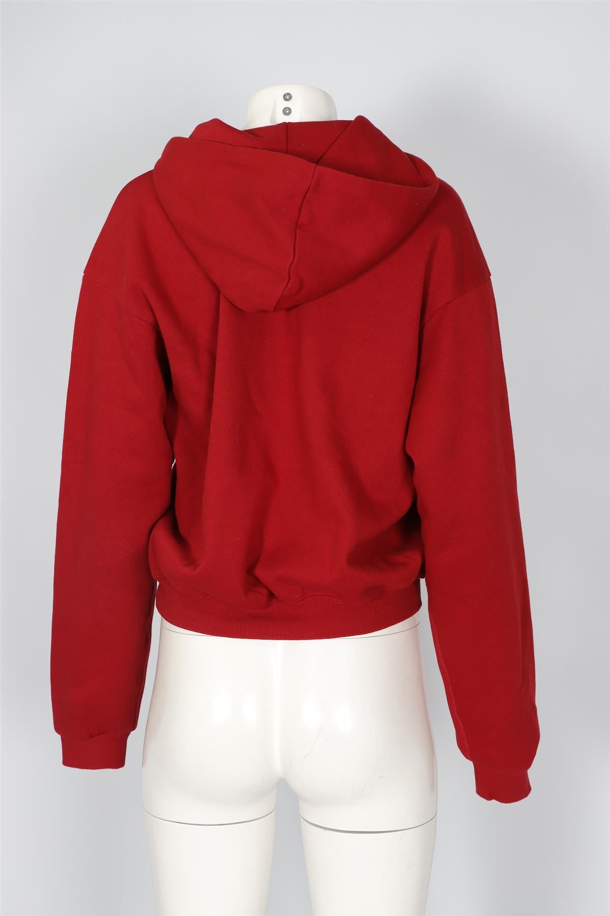 SKIMS RED COTTON HOODIE MEDIUM