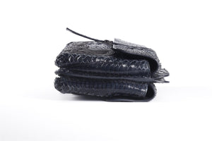 BOTTEGA VENETA BLUE 2012 PYTHON CLUTCH