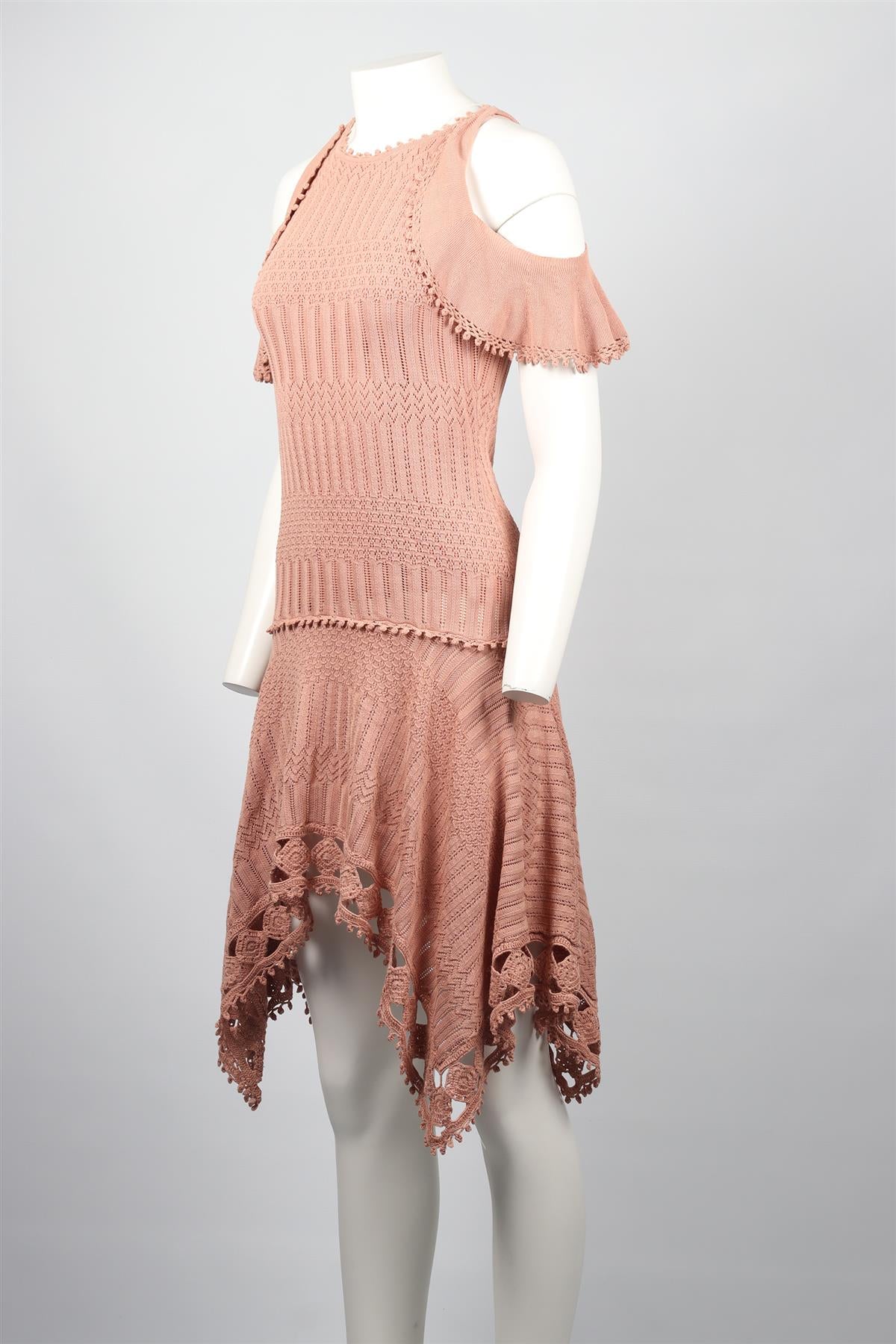 JONATHAN SIMKHAI PINK KNIT MINI DRESS MEDIUM