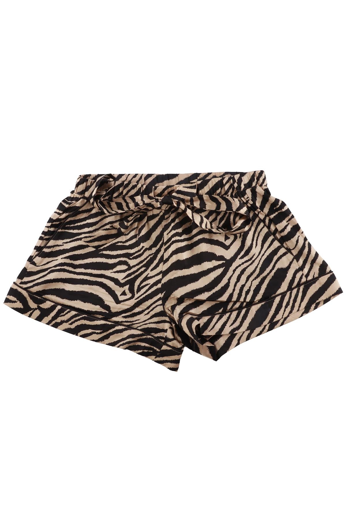 ANINE BING BEIGE SILK SHORTS XSMALL