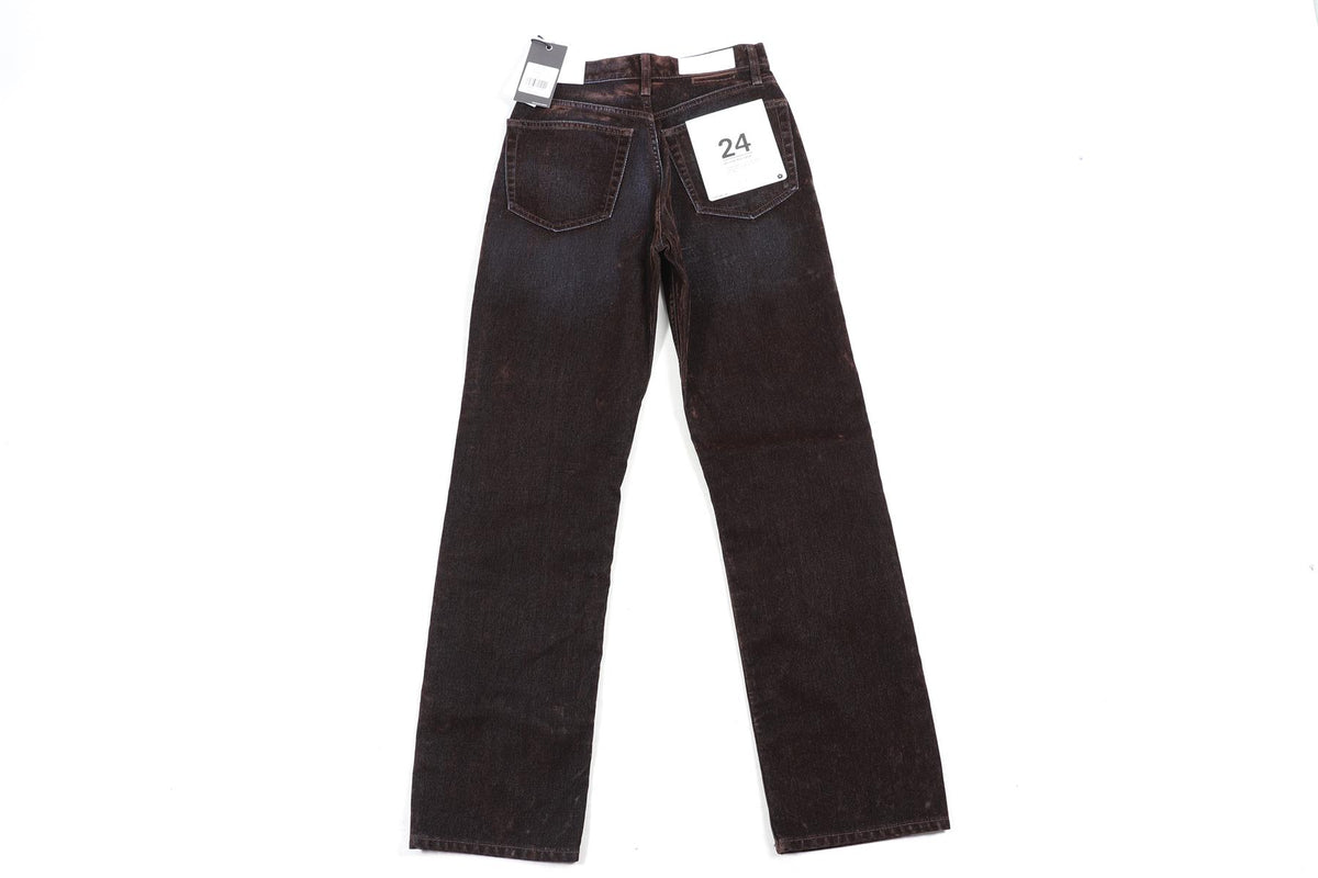 RE/DONE BROWN HIGH RISE STRAIGHT LEG JEANS W24 UK 6