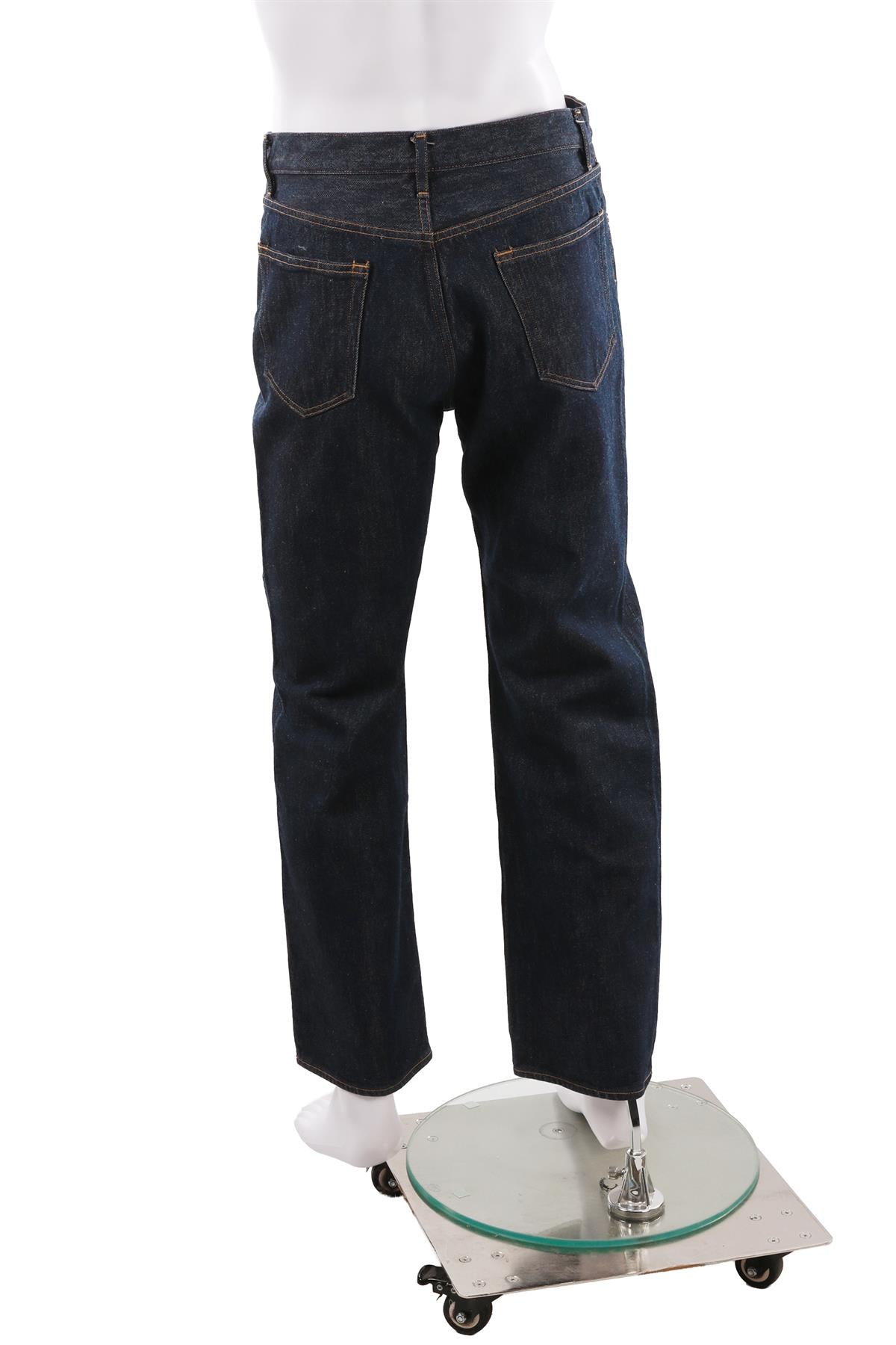 BLUE MEN'S HIGH RISE STRAIGHT LEG JEANS