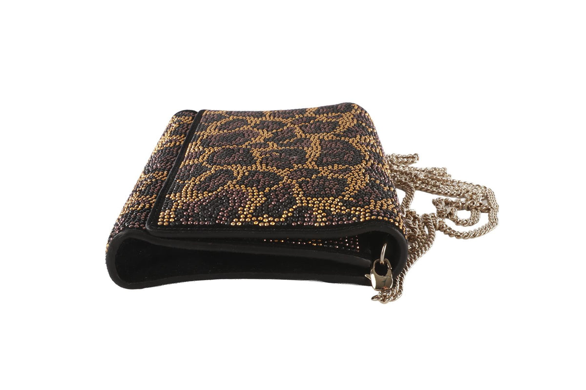 ROBERTO CAVALLI BLACK SUEDE CROSSBODY BAG