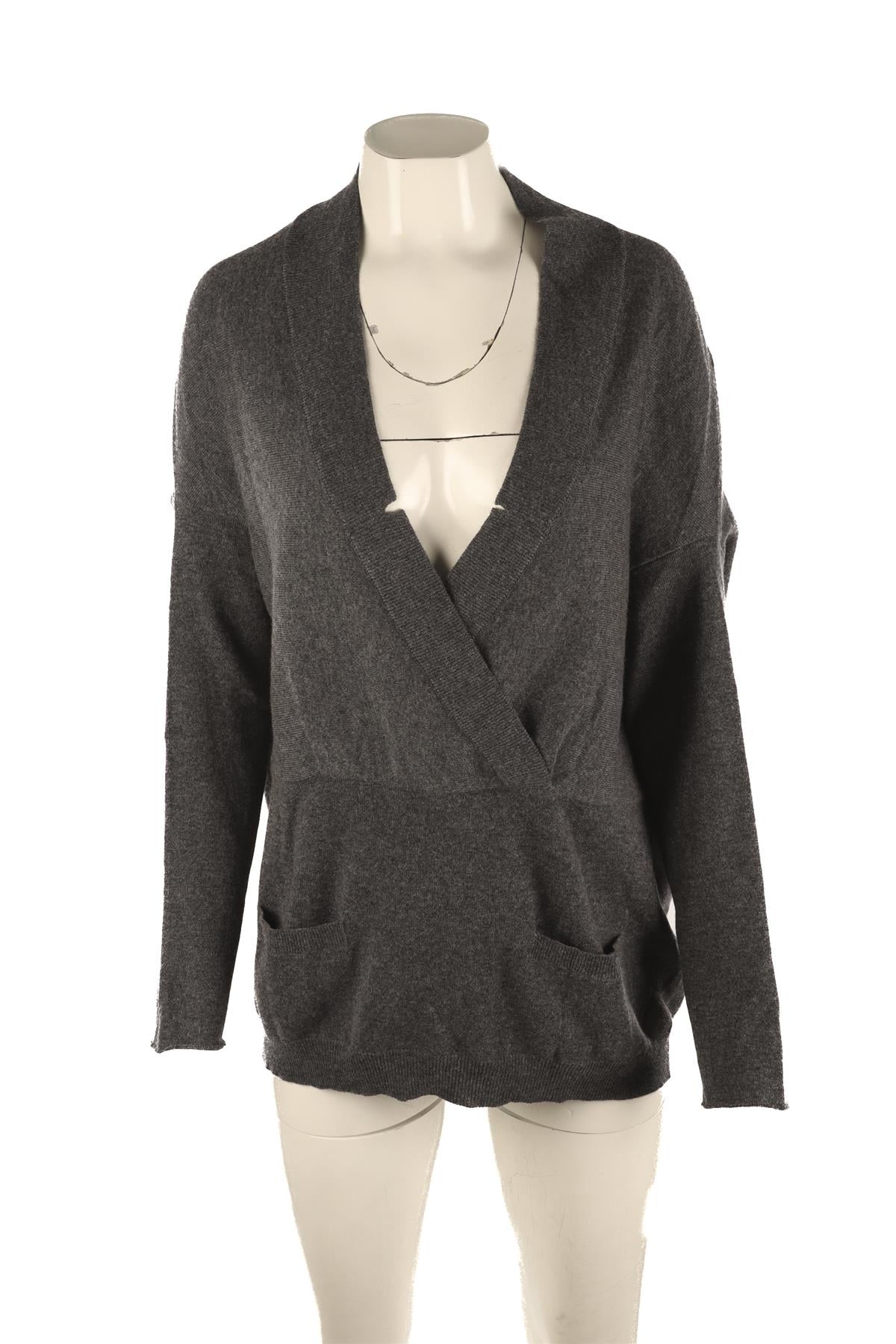BRUNELLO CUCINELLI GREY CASHMERE SWEATER XLARGE