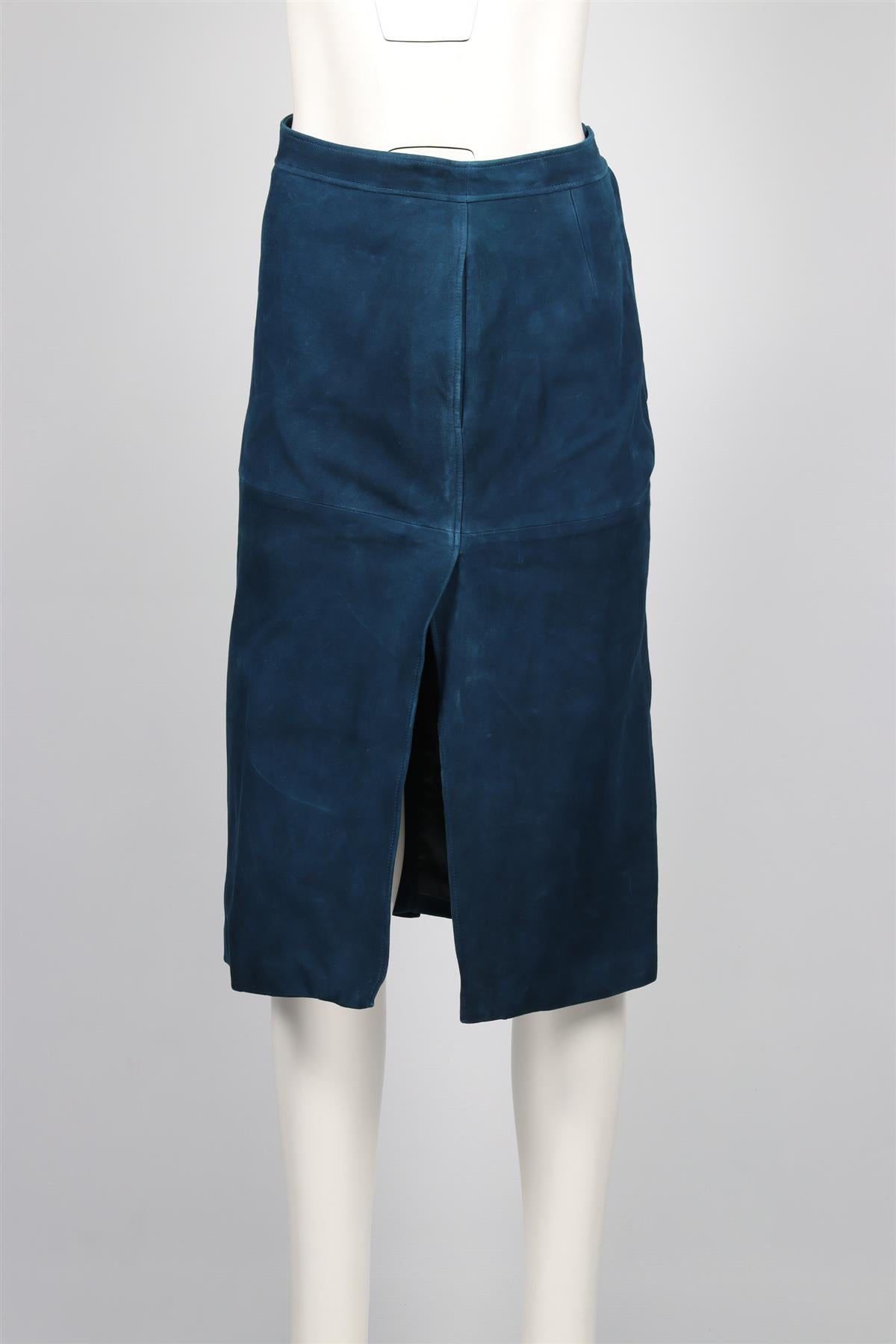 GUCCI BLUE SUEDE MIDI DRESS IT 40 UK 8