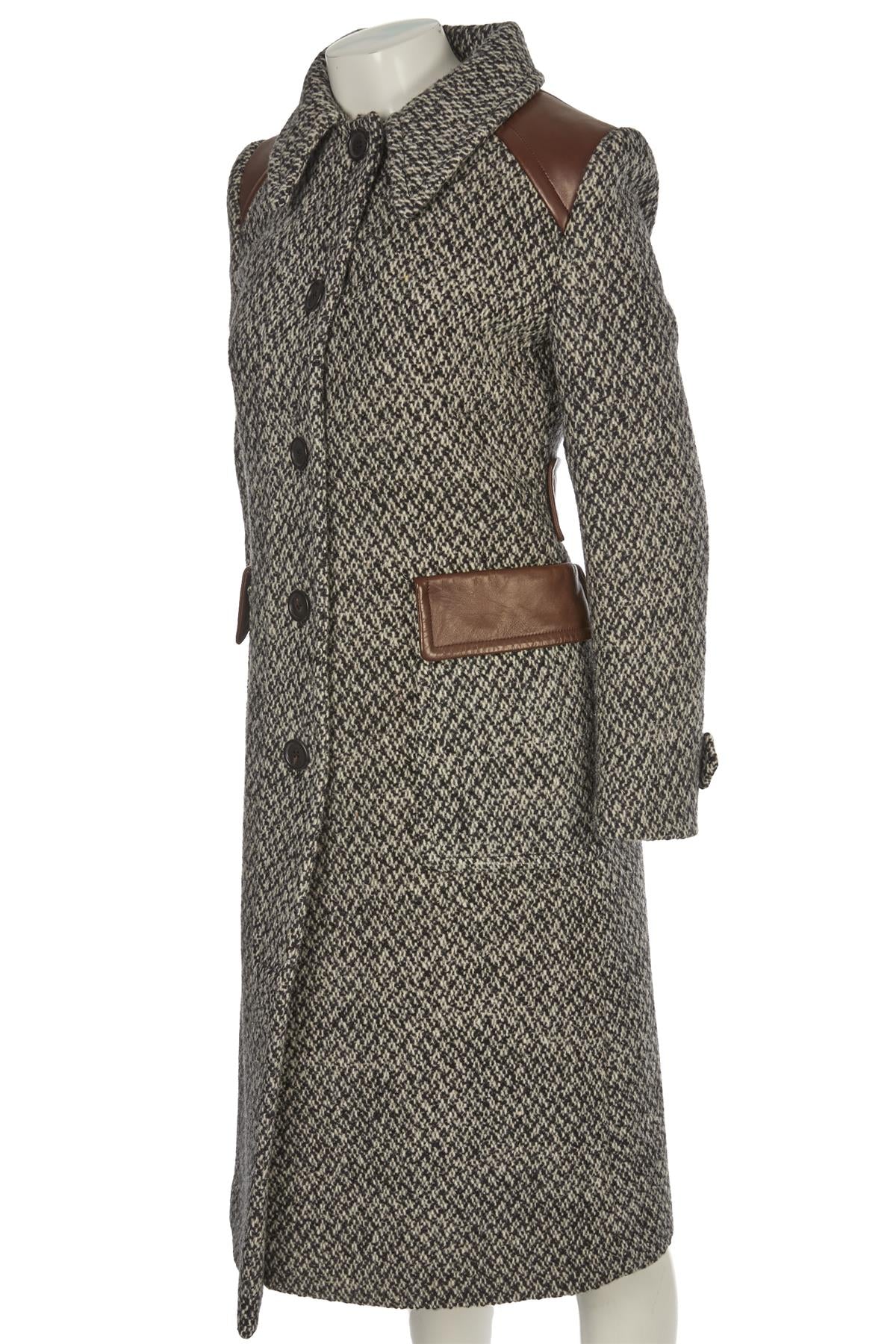 PRADA GREY 2014 WOOL COAT IT 40 UK 8