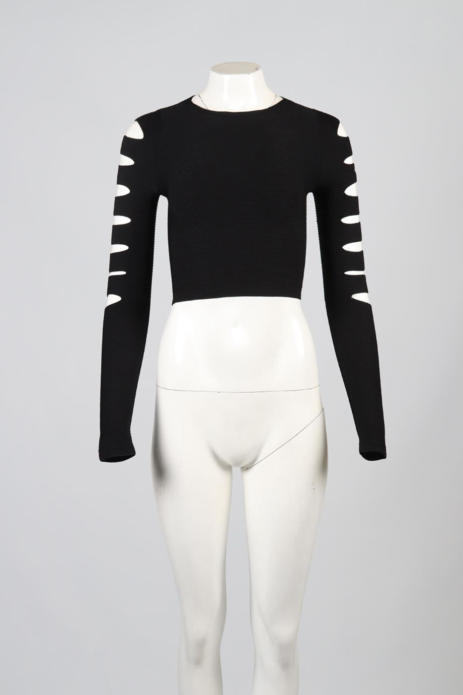 CUSHNIE ET OCHS CROPPED KNIT TOP XSMALL