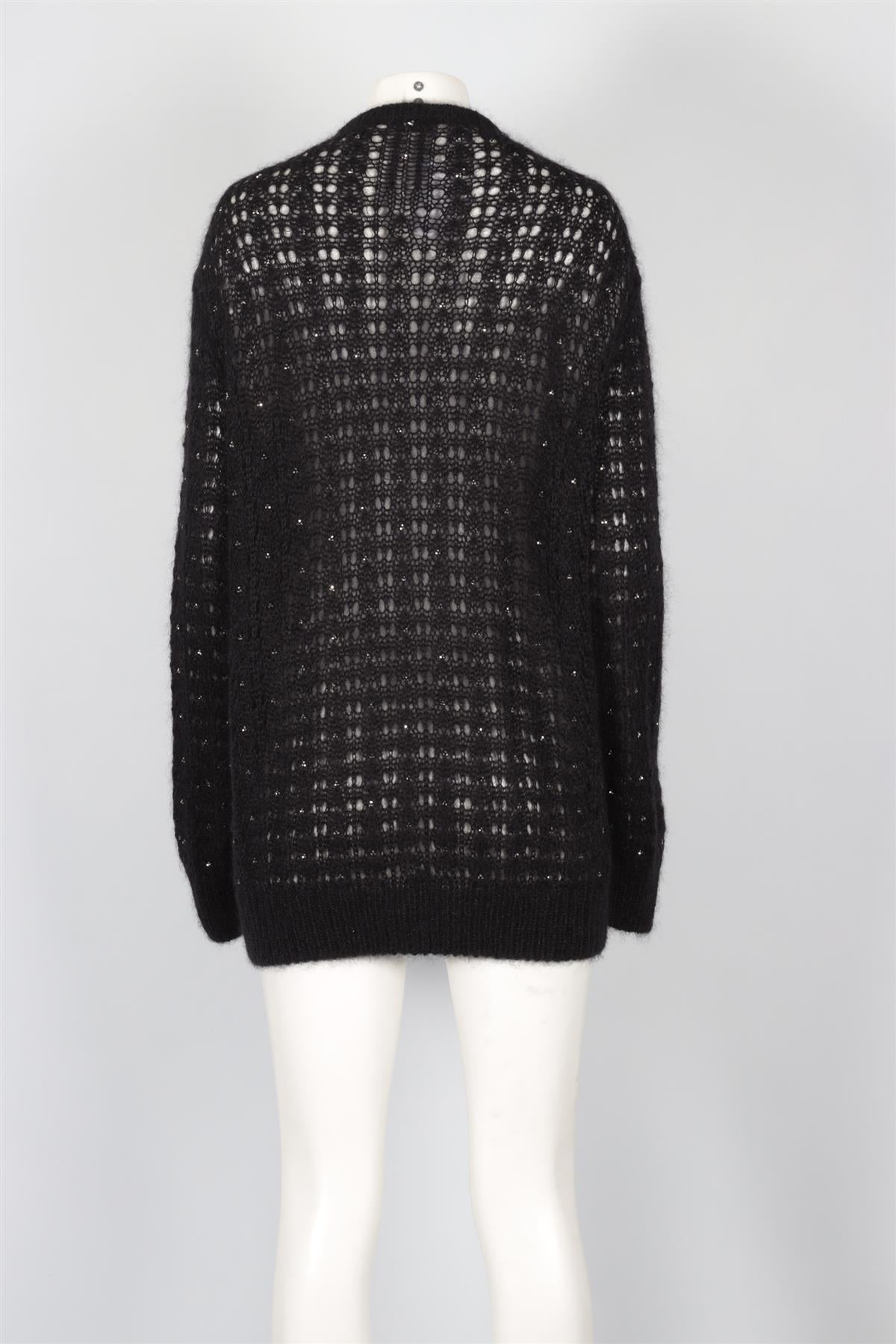 SAINT LAURENT BLACK MOHAIR CARDIGAN MEDIUM