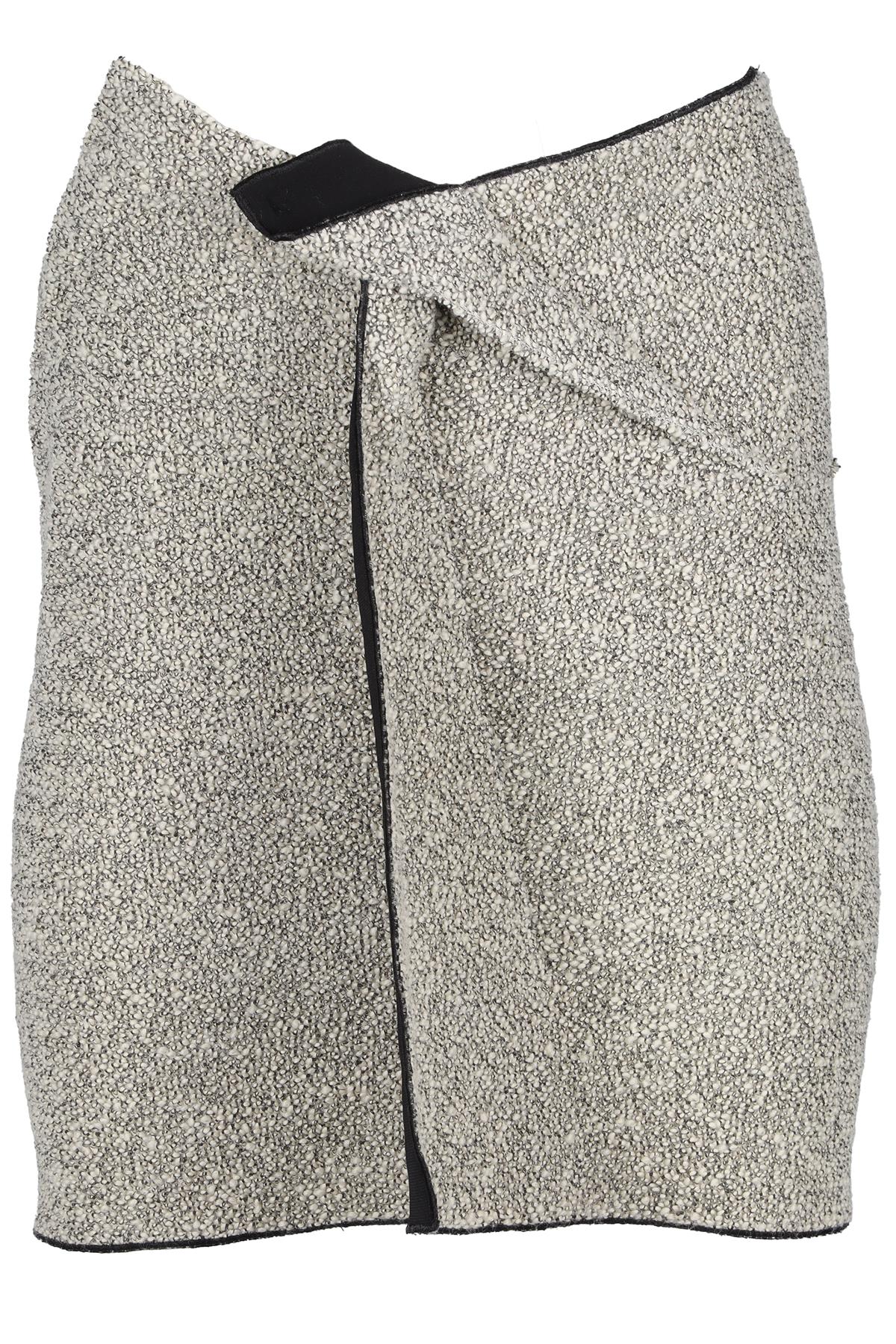 ROLAND MOURET GREY WOOL MINI SKIRT US 4 UK 8