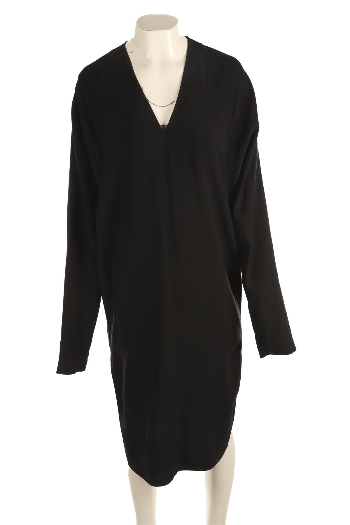 RICK OWENS BLACK CREPE MIDI DRESS IT 42 UK 10