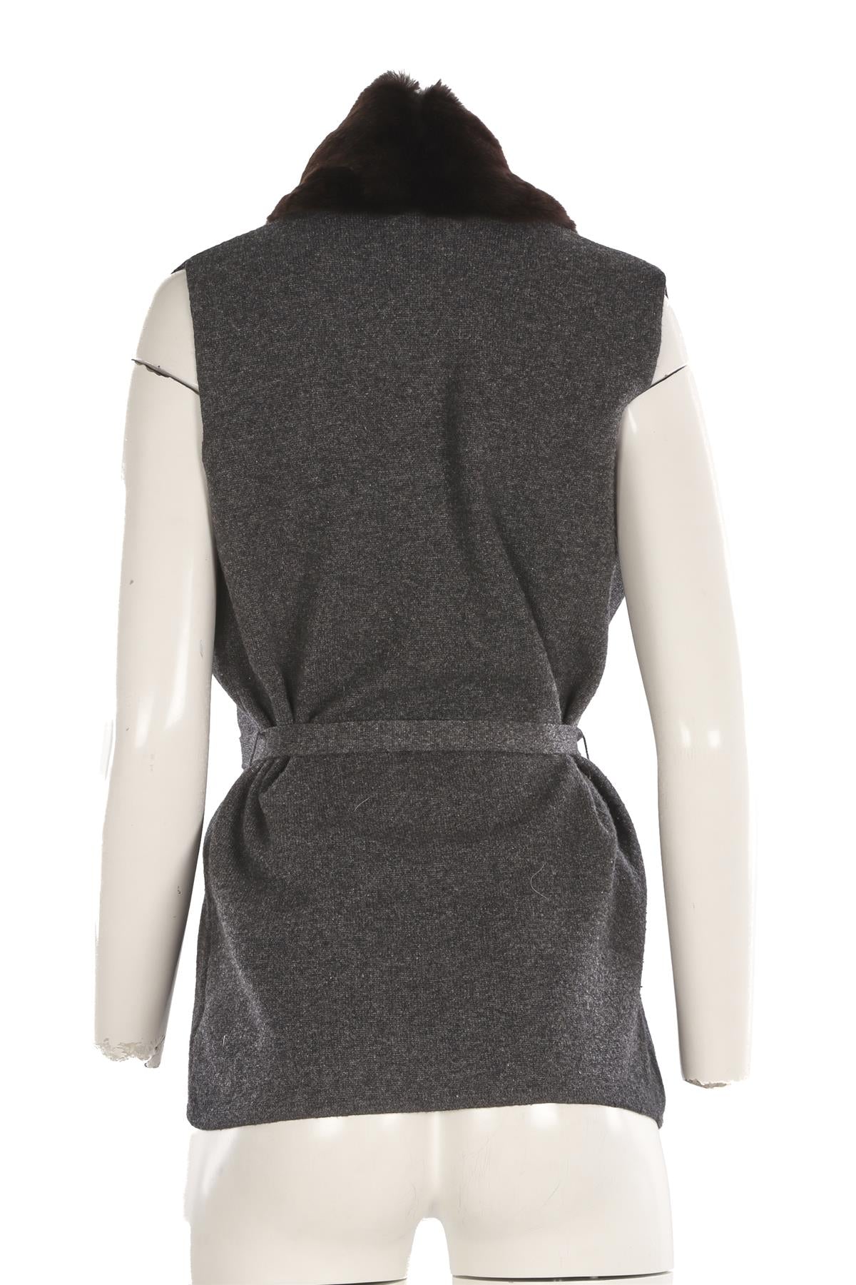 N.PEAL GREY CASHMERE GILET SMALL