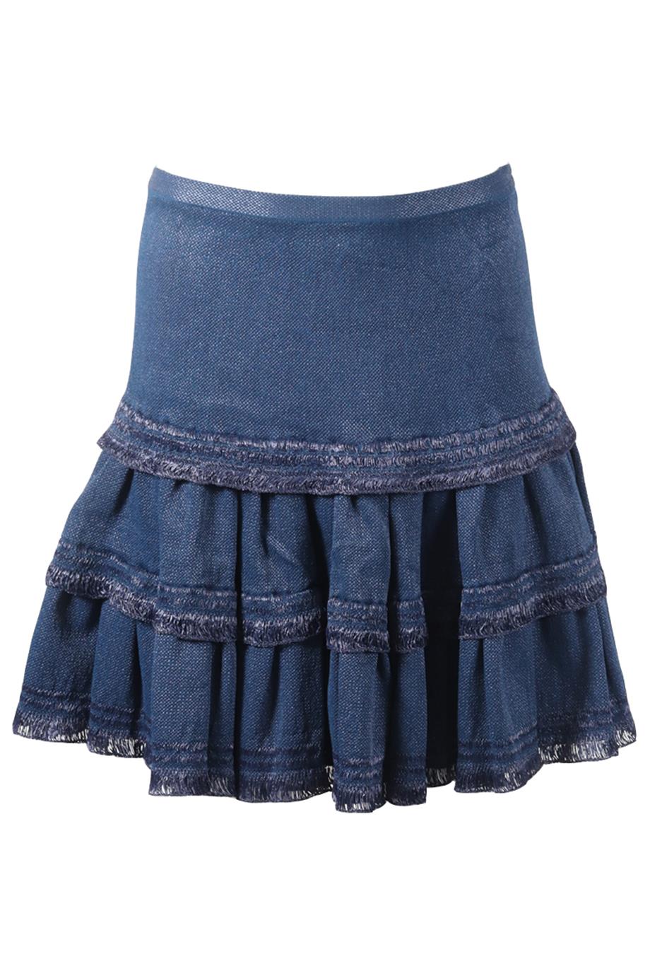 AZZEDINE ALAÏA JACQUARD KNIT MINI SKIRT FR 40 UK 12