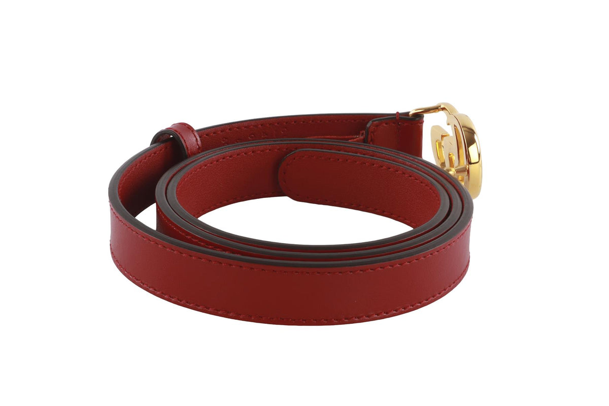 GUCCI RED GG LEATHER WAIST BELT 85CM