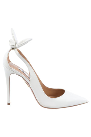 AQUAZZURA WHITE LEATHER PUMPS EU 38.5 UK 5.5 US 8.5