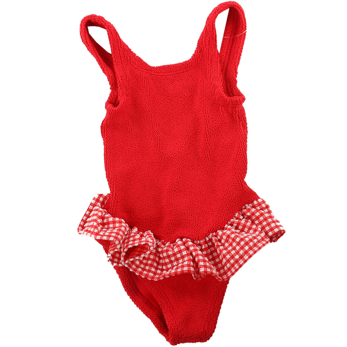 HUNZA G RED KIDS GIRLS SWIMSUIT 7-12 YEARS ONE SIZE