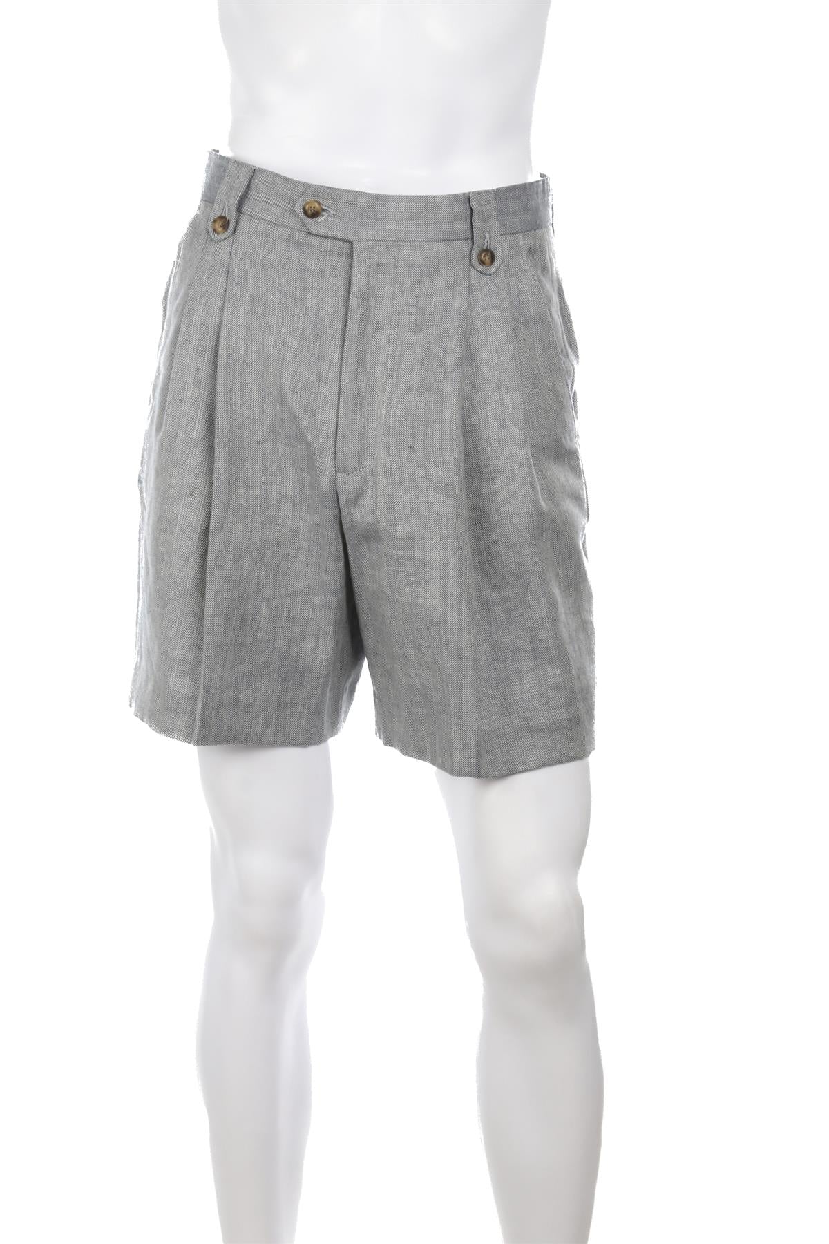 THOMAS FARTHING GREY MENS LINEN SHORTS UK 30 FR 38 IT 46