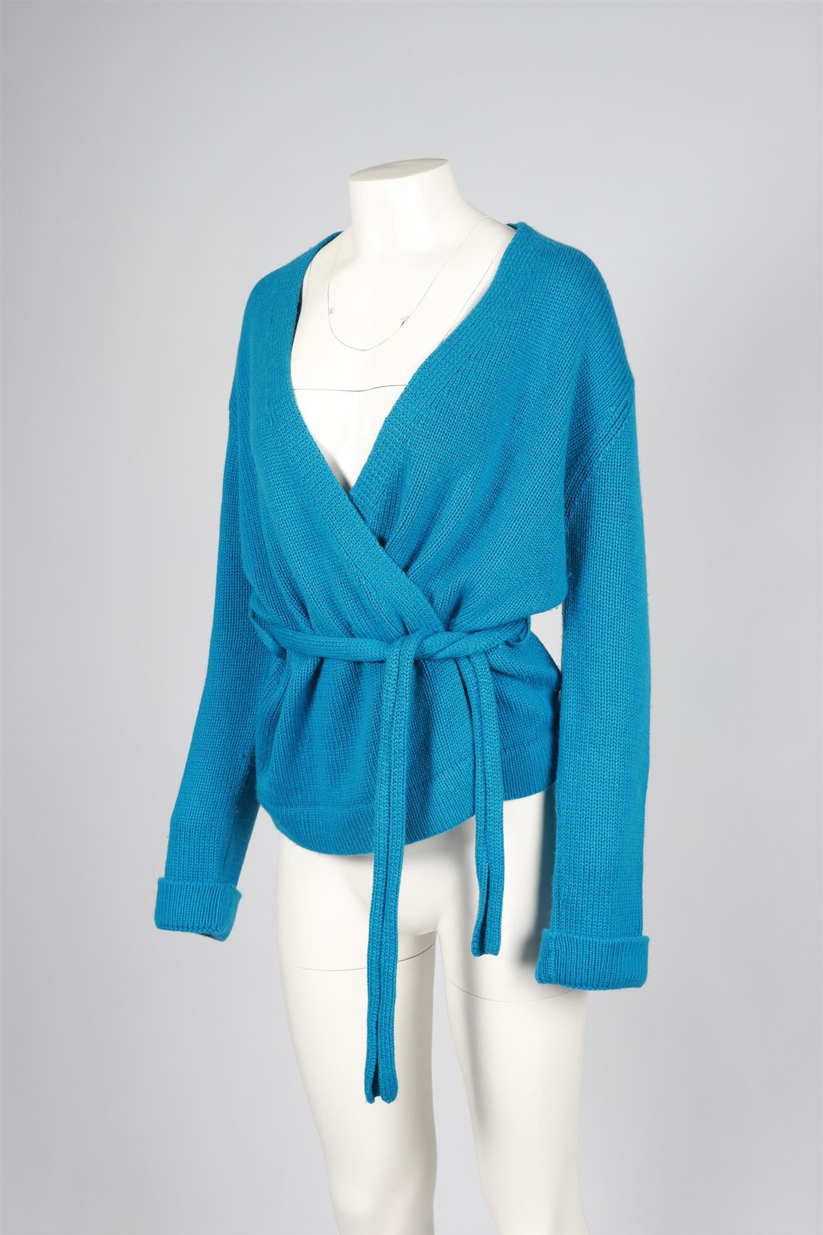 JOSEPH BLUE CASHMERE BLEND CARDIGAN LARGE