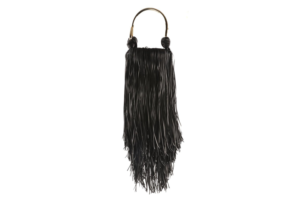 SILVIA TCHERASSI BLACK EUGENIA LEATHER TOTE BAG