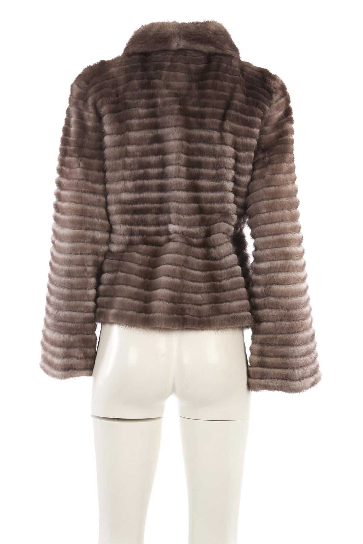 MILADY GREY MINK FUR JACKET FR 40 UK 12