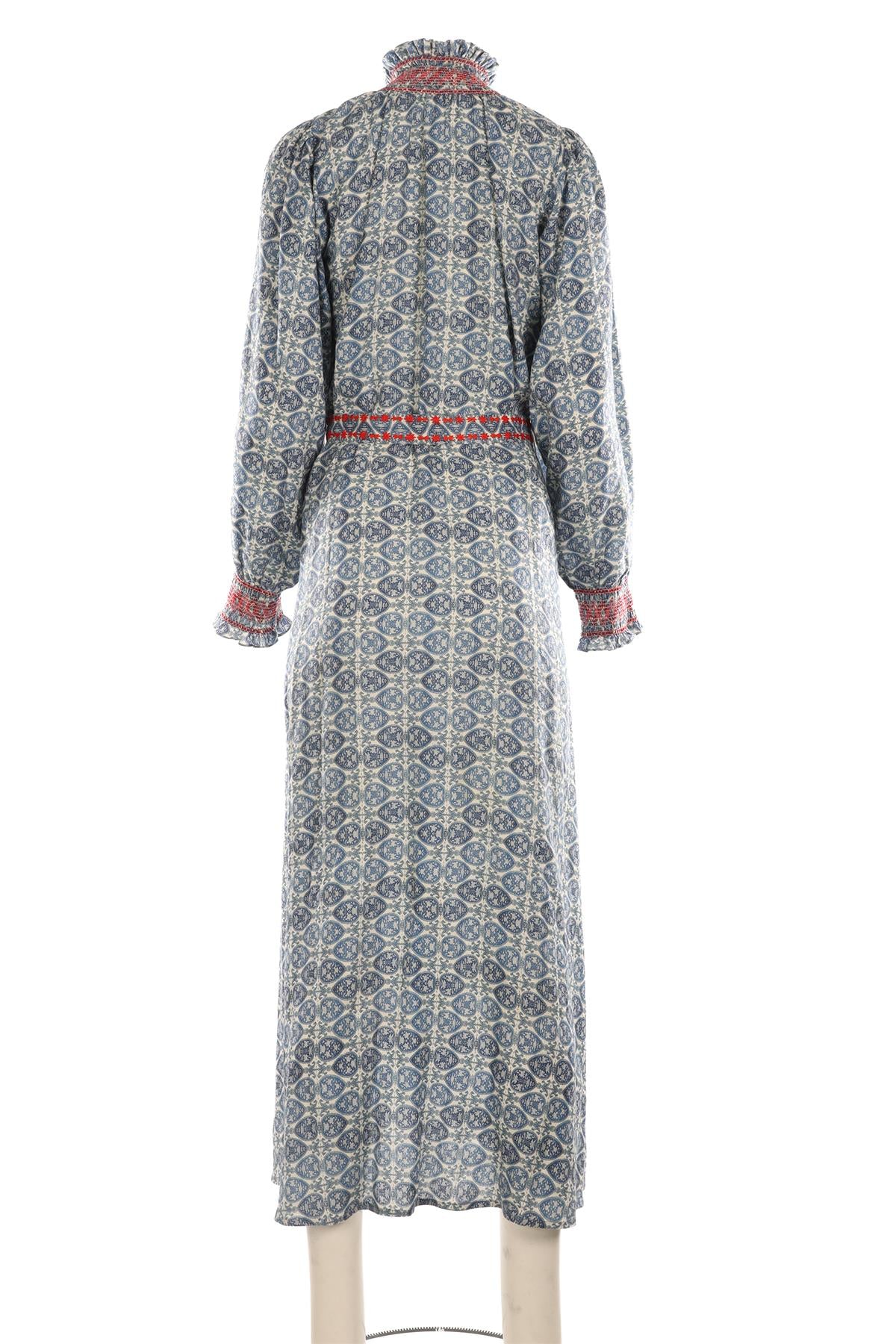 MUZUNGU SISTERS BLUE LINEN MAXI DRESS LARGE
