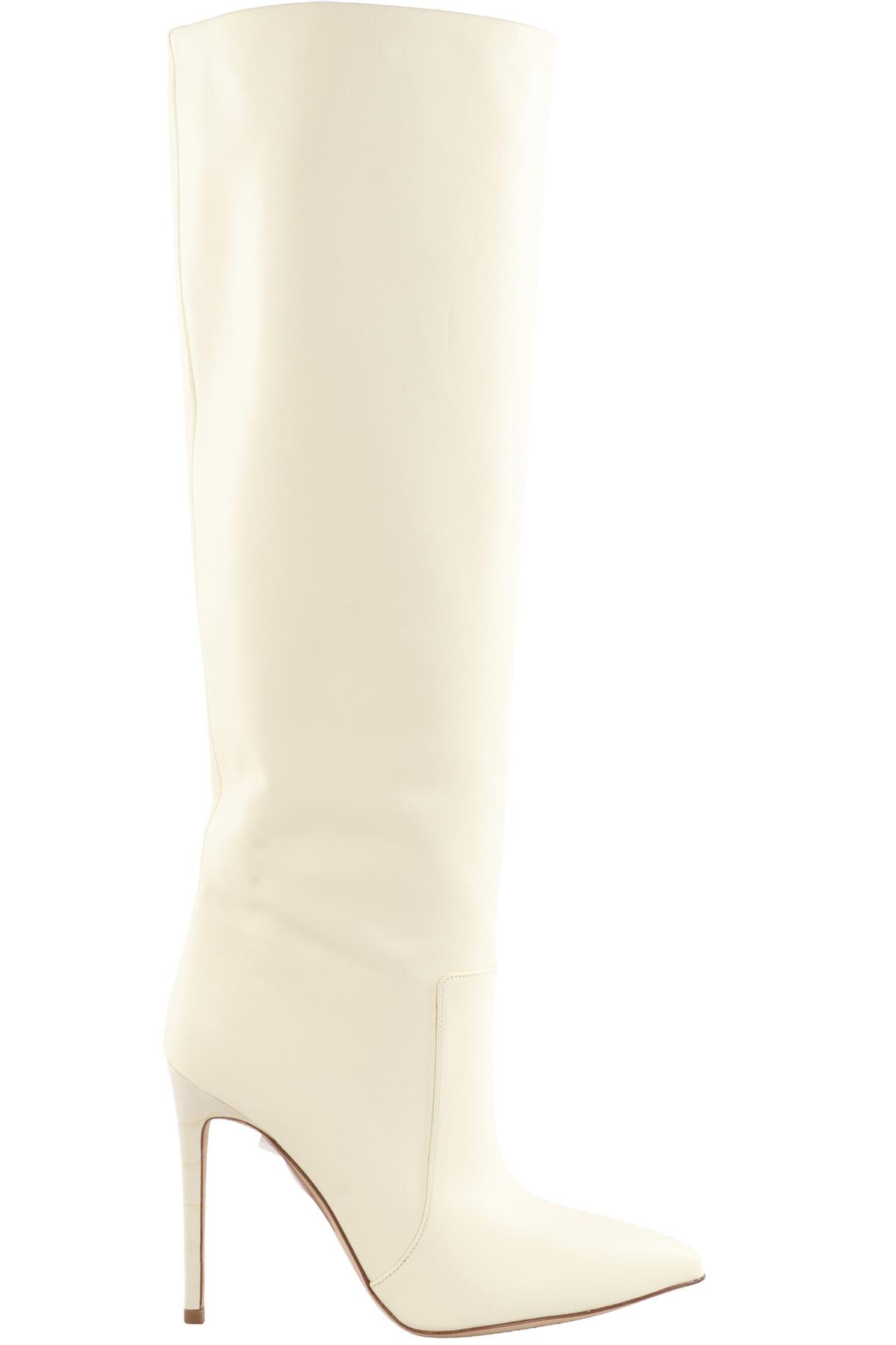 PARIS TEXAS CREAM LEATHER KNEE HIGH BOOTS EU 38 UK 5 US 8