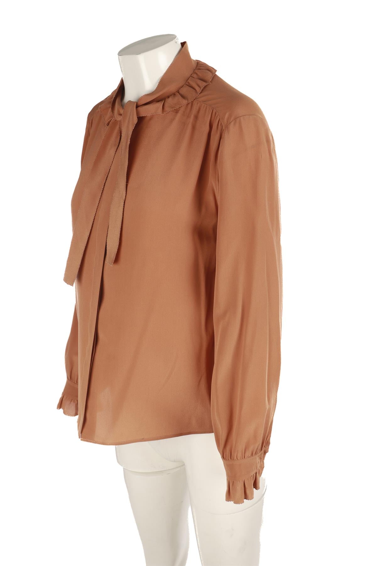 CHLOÉ BROWN SILK SHIRT FR 38 UK 10