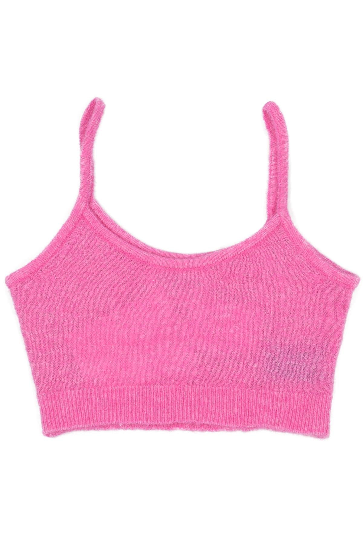 ISABEL MARANT ÉTOILE PINK CROPPED ALPACA BLEND TOP FR 34 UK 6