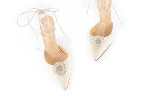 MAGDA BUTRYM CREAM SATIN PUMPS EU 39 UK 6 US 9