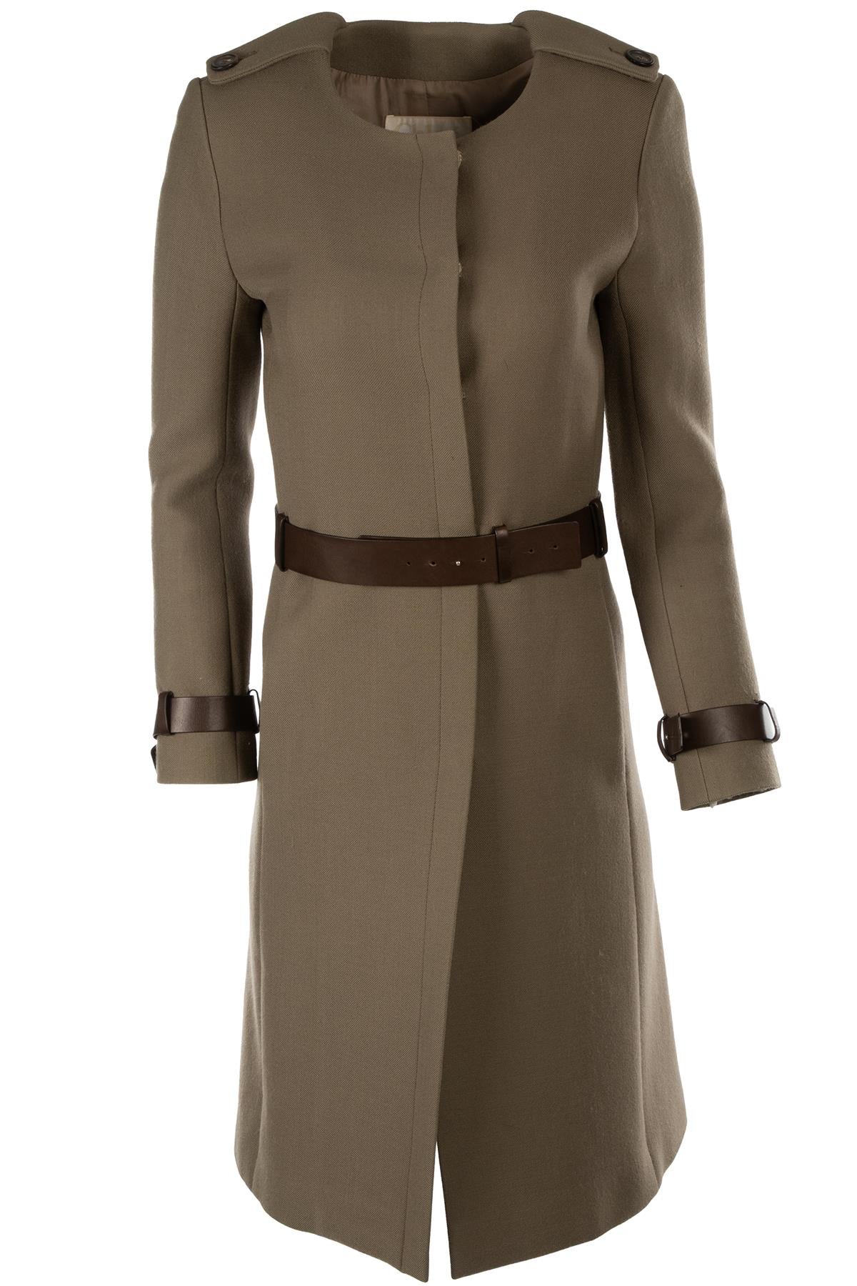 CHLOÉ GREEN WOOL COAT FR 36