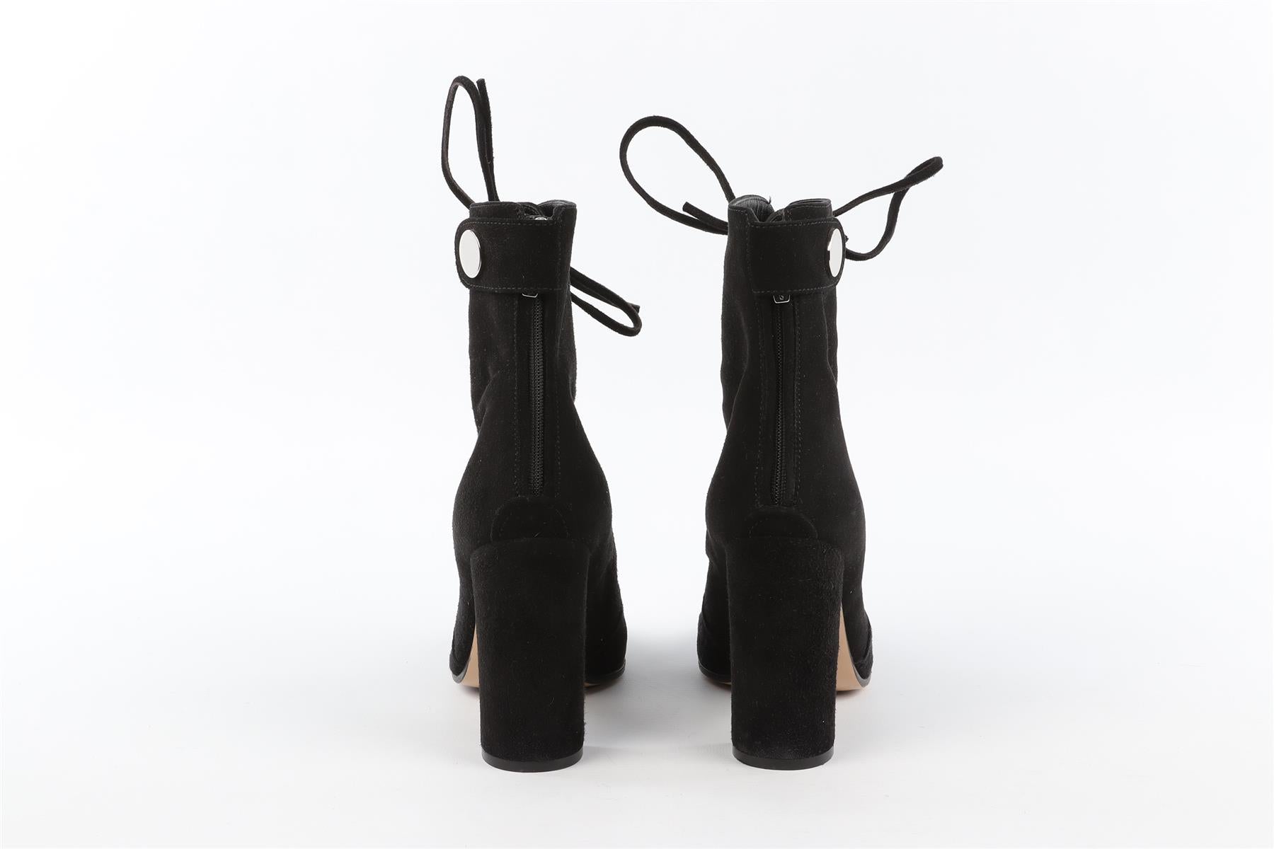 GIANVITO ROSSI BLACK SUEDE ANKLE BOOTS EU 38 UK 5 US 8