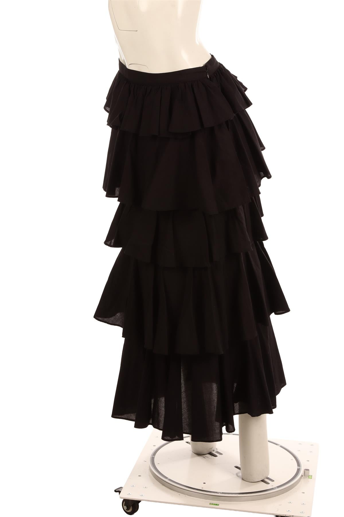 RHODE BLACK COTTON MAXI SKIRT SMALL