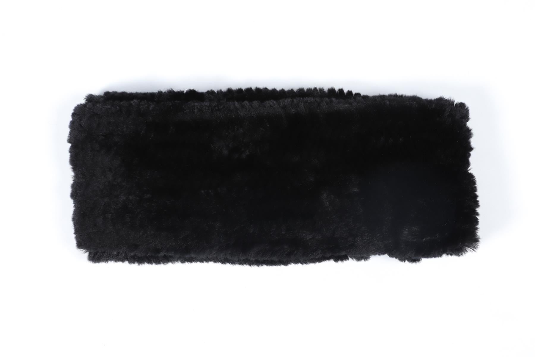 VINCE BLACK FUR SCARF ONE SIZE